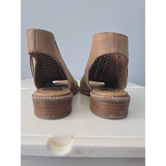 Sofft Leather Cutout Peep Toe Sandals Tan Women’s 5M Comfort Shoes Summer Fall - Picture 5 of 8